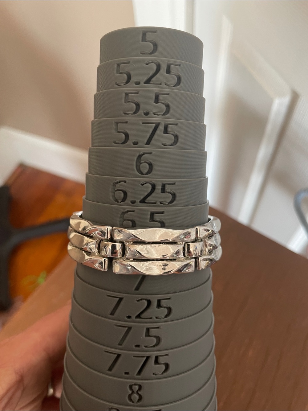 Silver Linked bracelet Set - Stacking Style size 6 3/4